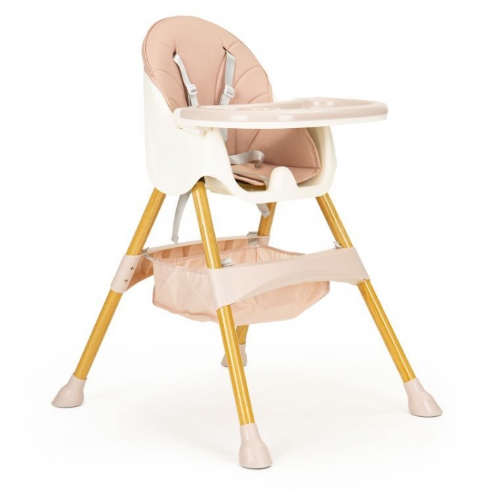 Scaun de masa 2in1 Ecotoys Roz, Reglabil - imagine 4