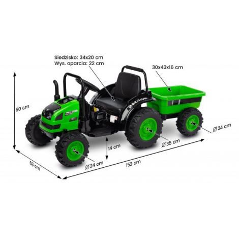 Toyz Hector 12V Tractor cu Remorca si Telecomanda - imagine 2