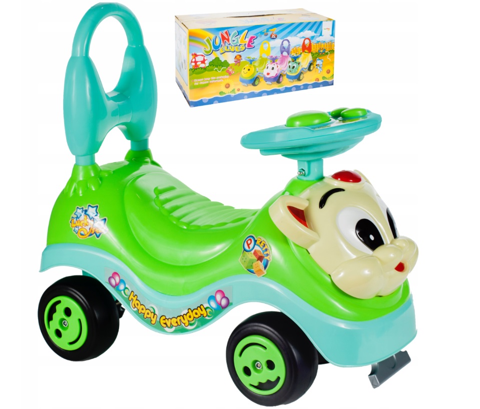 Mașinuță Malplay Kitty Green, fără pedale, cu spătar - imagine 11