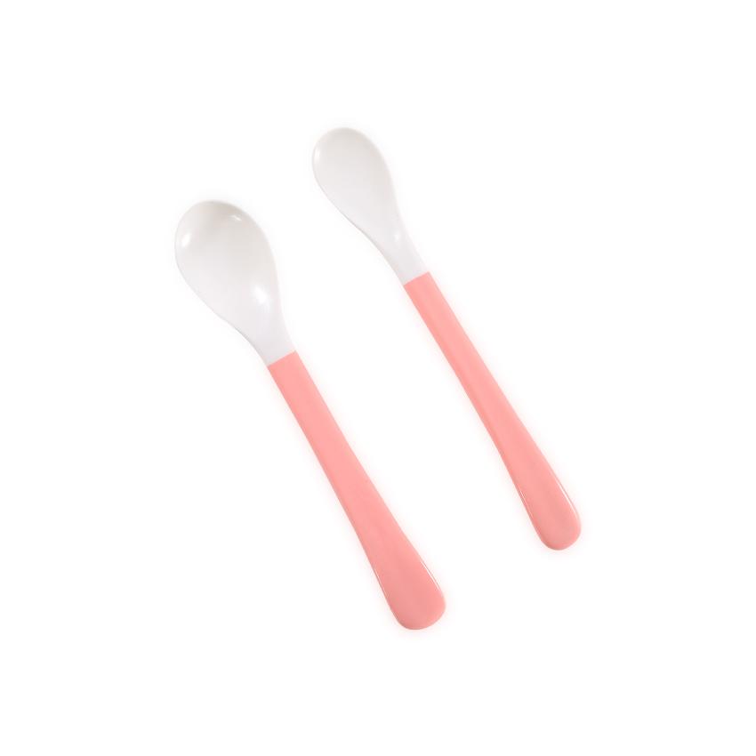 Set 2 Lingurițe Lorelli cu Vârf Moale, 6 Luni+, Roz