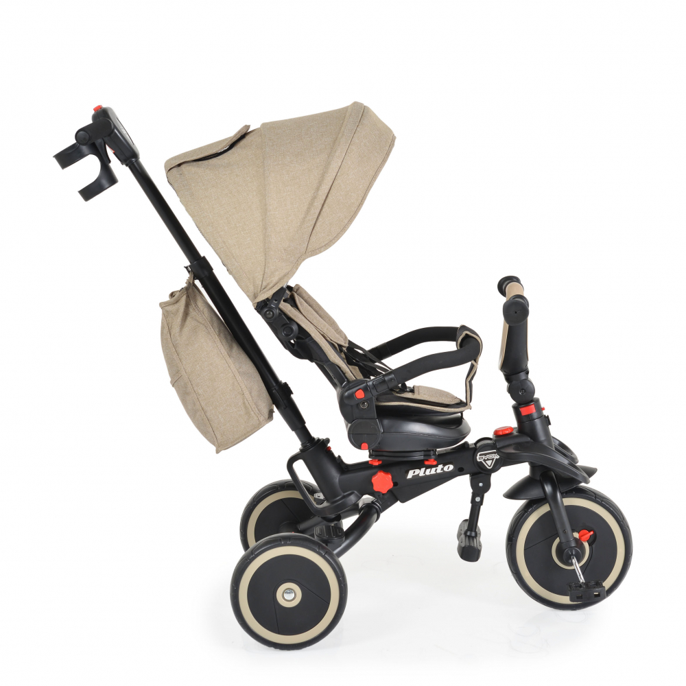 Tricicleta Byox Pluto Beige Pliabilă cu Scaun Rotativ - imagine 2
