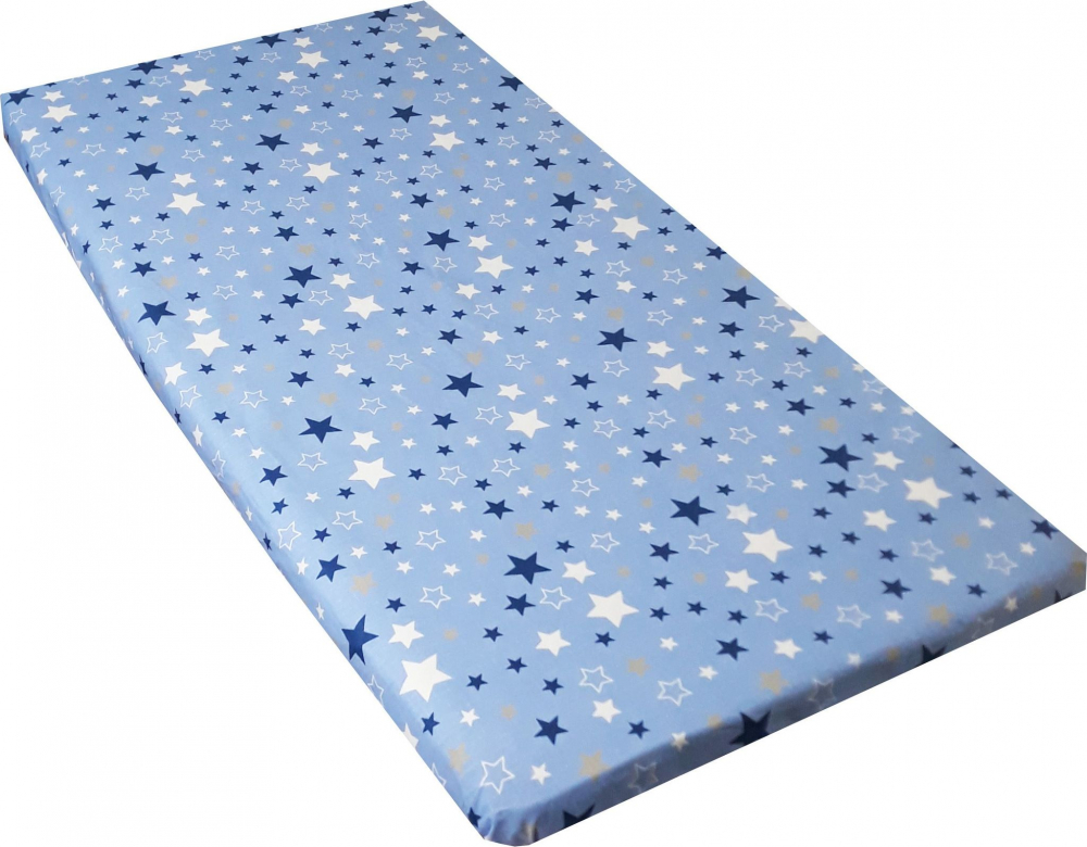 Cearceaf Elastic Stars Blue 120x60 Nichiduta