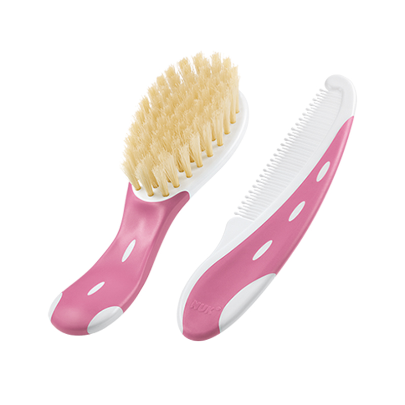 Set NUK Perie Par Natural & Piepten Roz - imagine 2