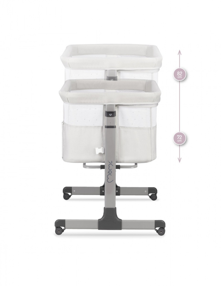 Patut Co-sleeper MoMi Revo Light Grey, 2-in-1 - imagine 5
