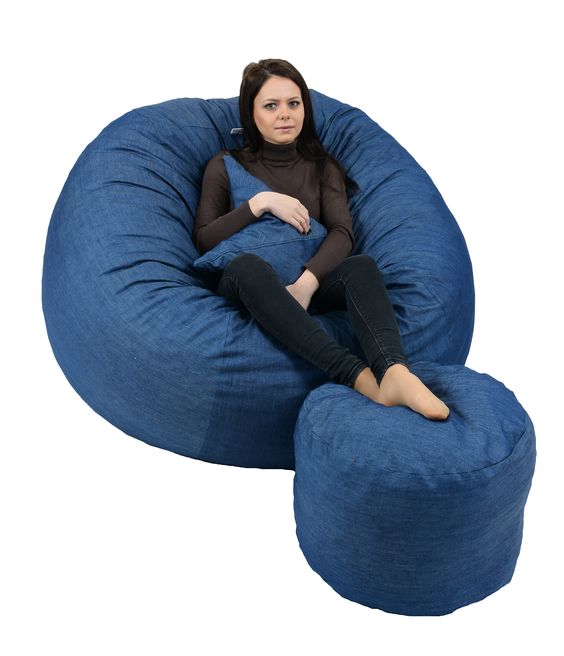Fotoliu Pufrelax King Size - Confort Denim Blue