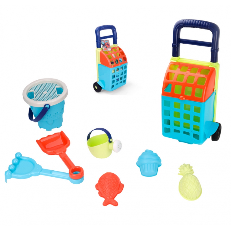 Set Nisip 9 Piese Woopie cu Carucior pentru Copii