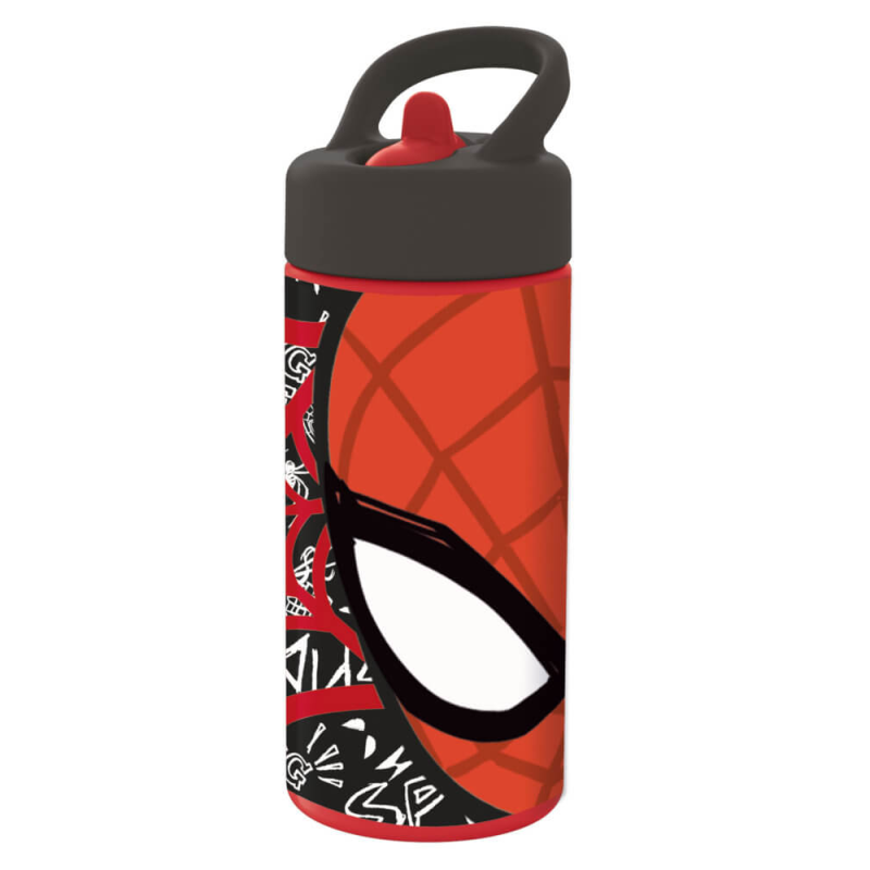 Sticlă Apă Safta 410 ml Spiderman cu Pai