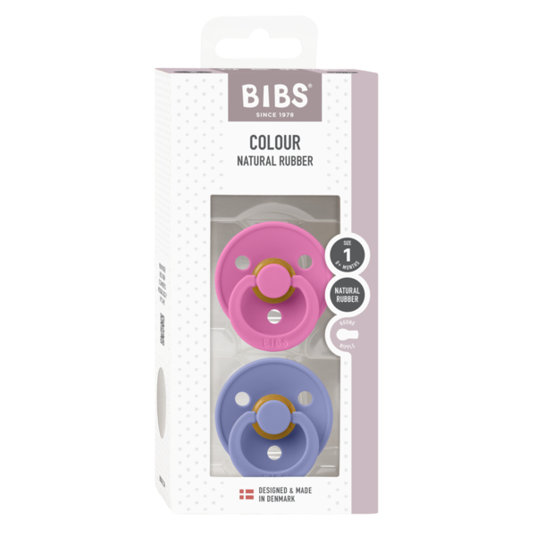 Set 2 Suzete Bibs Colour Latex, 0+ luni, Bubblegum Peri