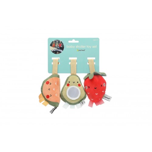 Set 3 Jucării Plus Fructe Pearhead pentru Carucior