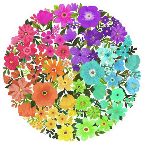 Puzzle Ravensburger Cerc Flori 500 Piese Relaxant - imagine 2