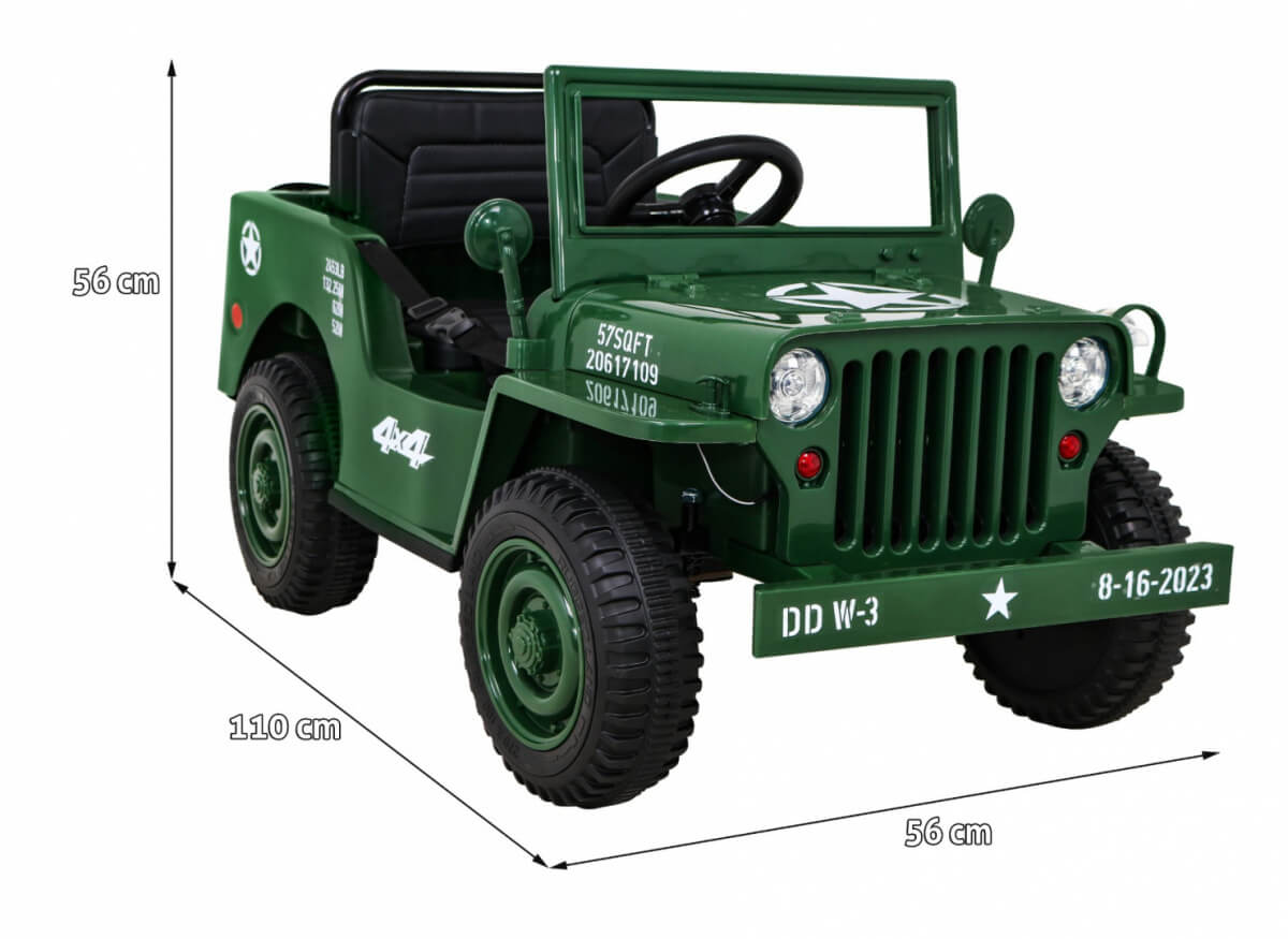 JEEP Militar Lux 4x4 Verde - Autokids - imagine 2