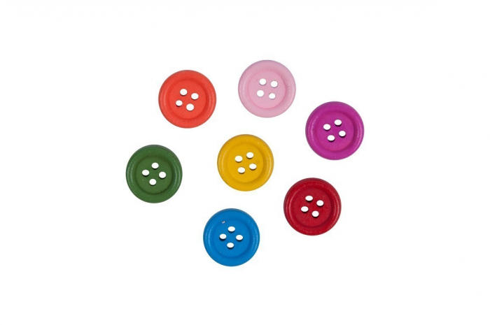 Nasturi Lemn Colorart, 1.5 cm, Multicolor, 80 Buc