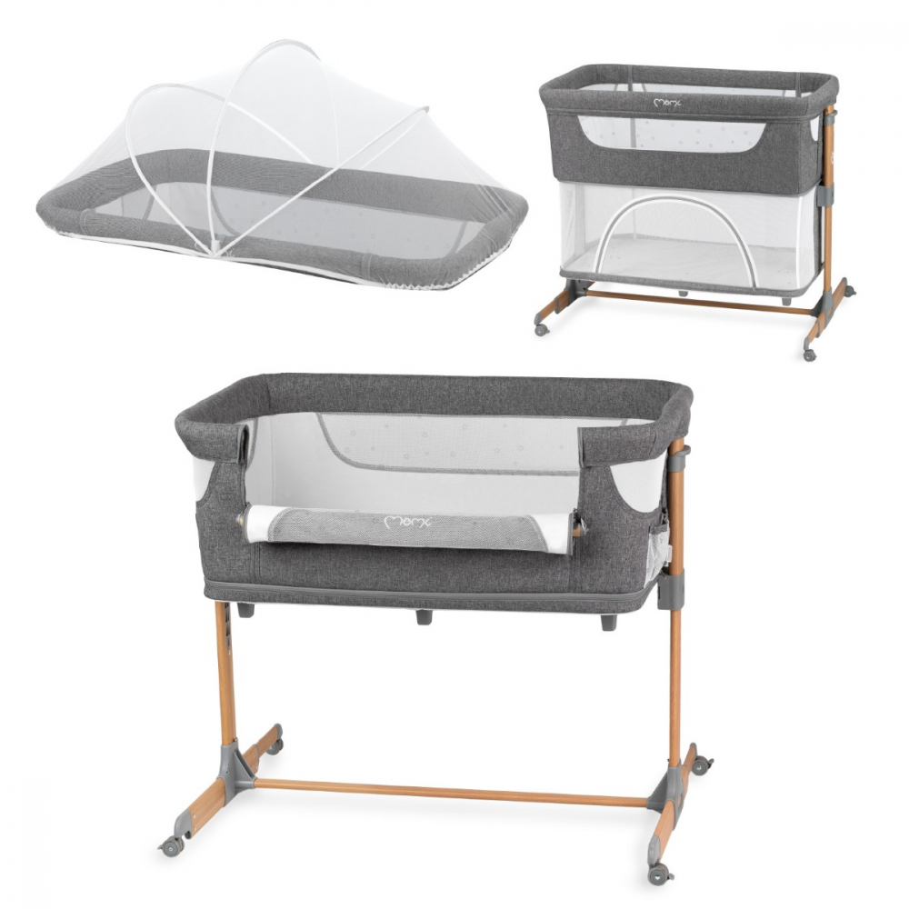 Co-sleeper Momi Smart Bed 4 în 1, Gri