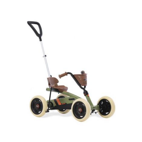 Kart BERG Buzzy Retro 2 în 1 Verde cu Mâner Impingere