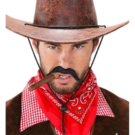 Set Mustăți Cowboy Negre Widmann | Transformare Instant - imagine 2