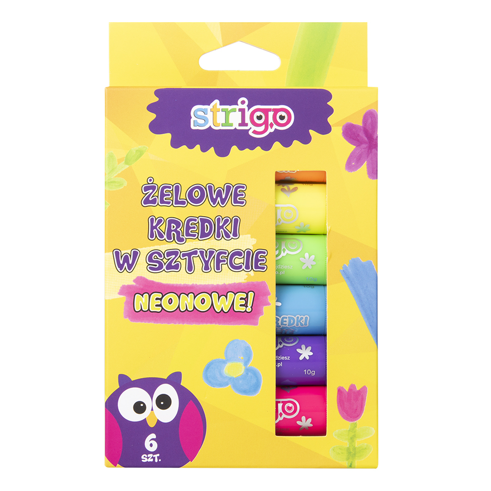 Creioane gel stick neon Strigo | Creativitate +2 ani