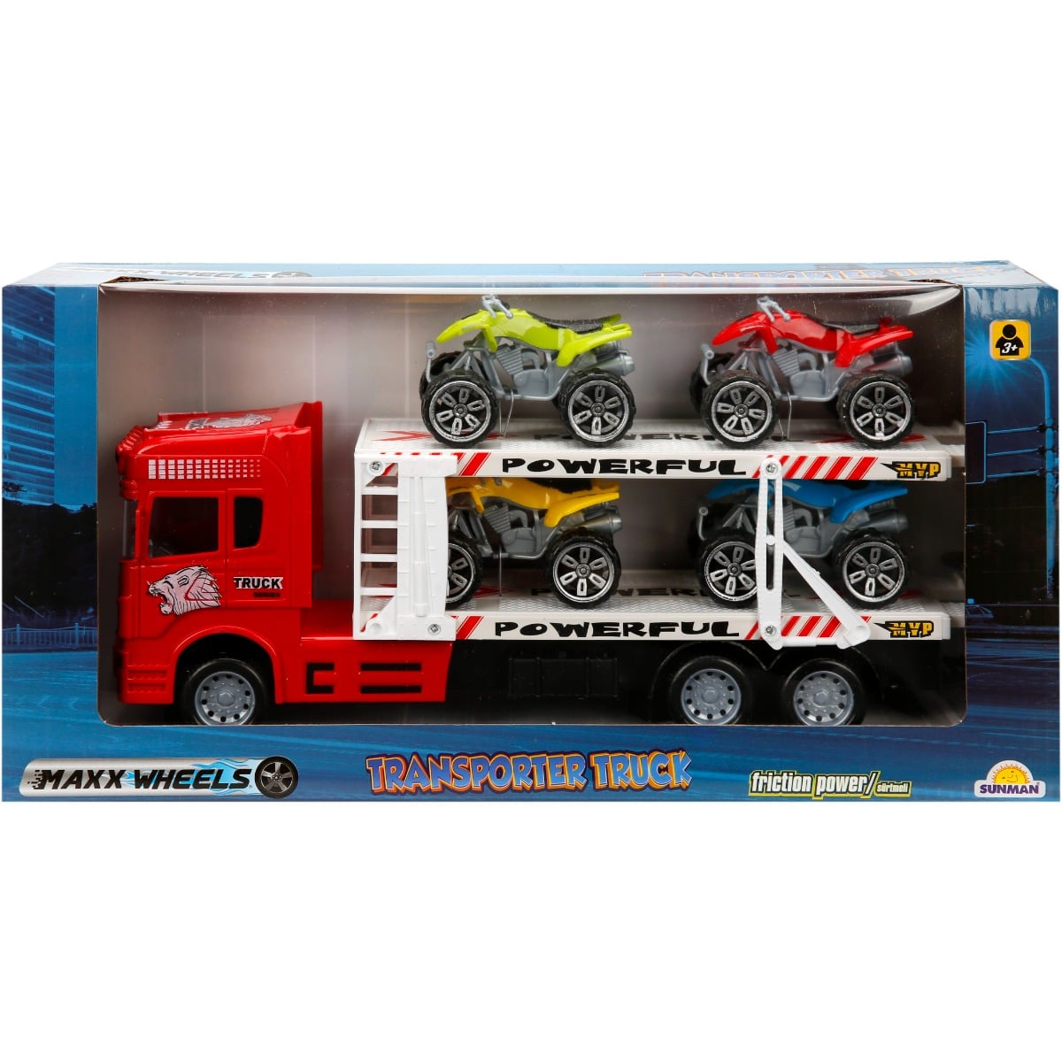 Transportator Roșu Maxx Wheels 2 Niveluri + 4 ATV