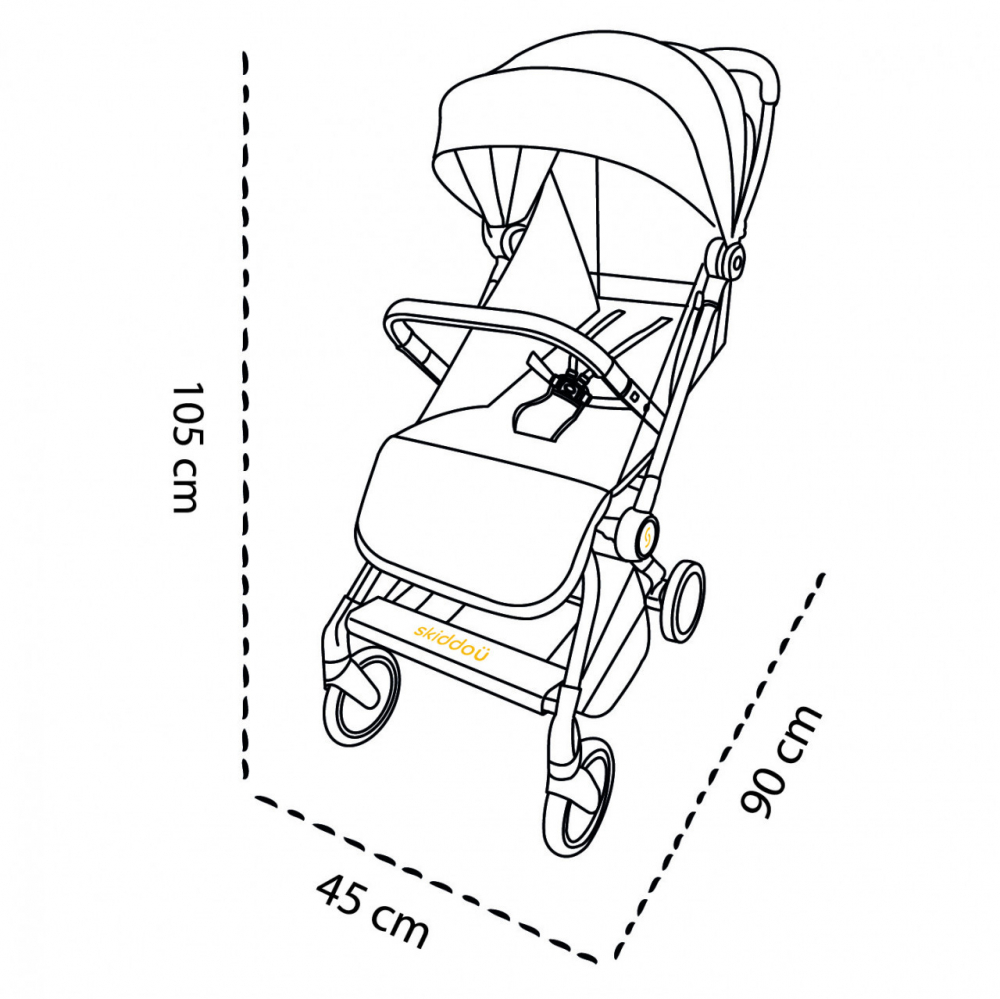 Skiddou Espoo+ Carucior Ultracompact Gri