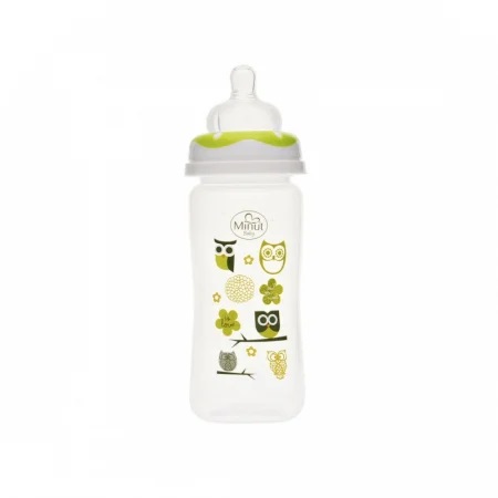 Biberon Minut Baby gât larg 270ml, verde - imagine 2