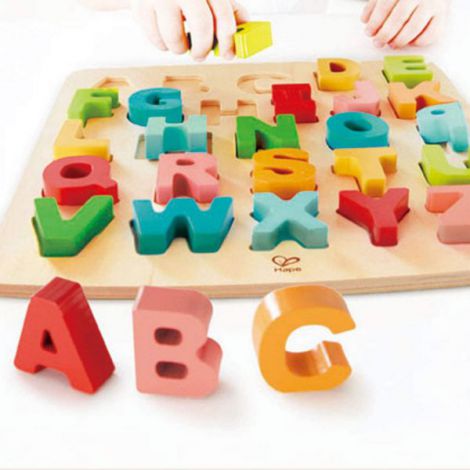 Hape Puzzle Alfabet Chunky - Jucărie Educativă din Lemn - imagine 3