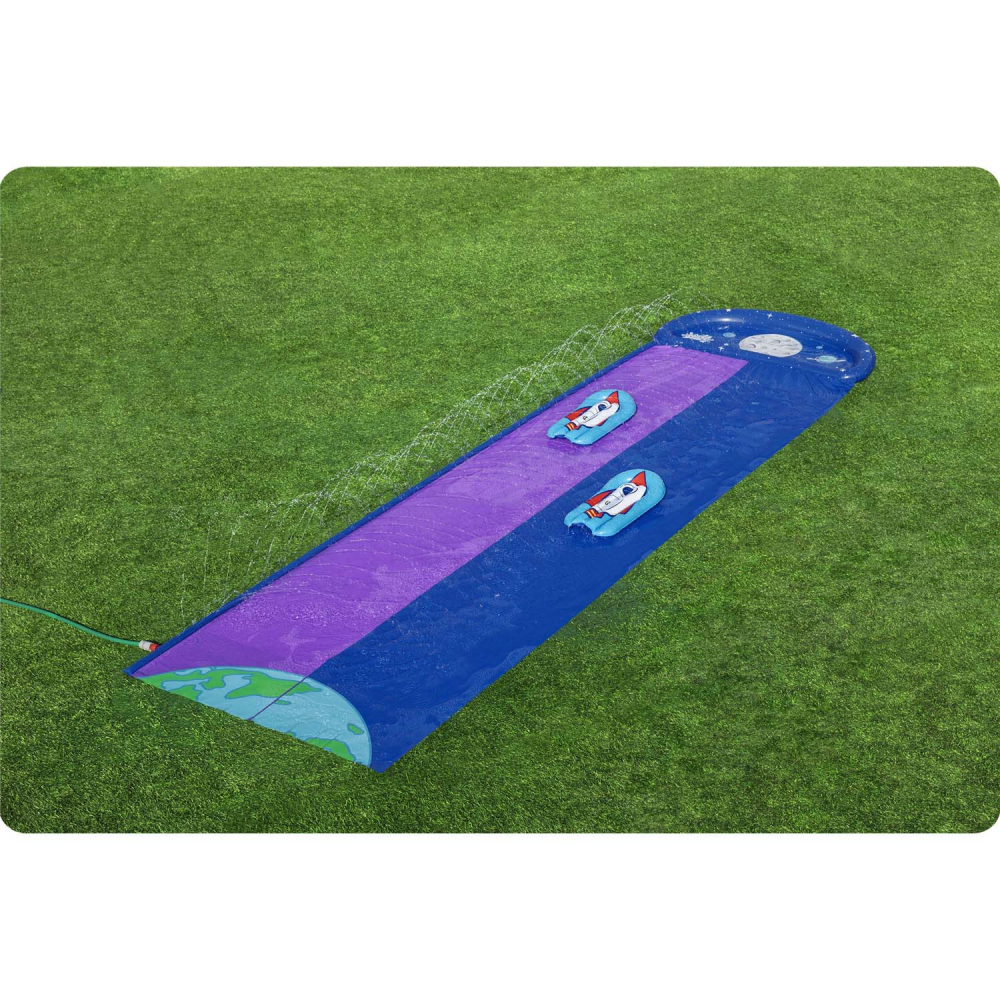 Tobogan Apa Bestway 2 Piste, 488 cm, Fun Aqua - imagine 3