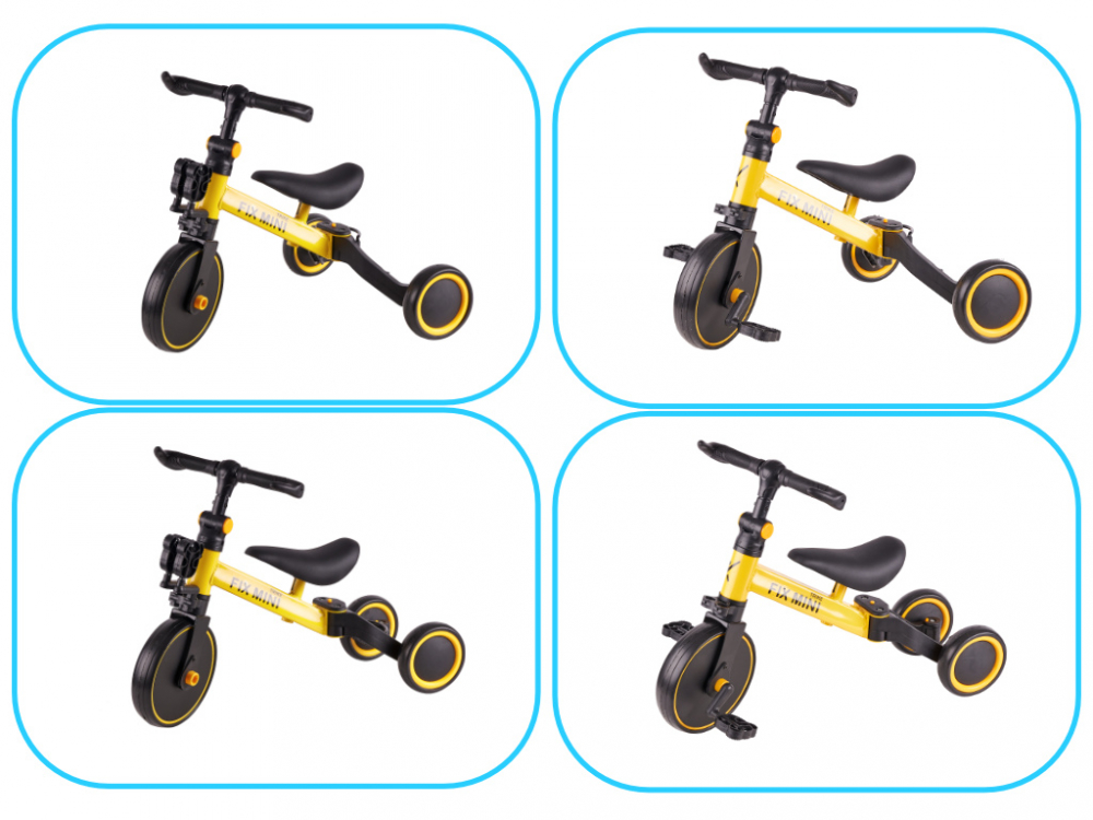 Tricicleta Ikonka Trike Fix Yellow 3 in 1 - imagine 3