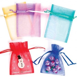 Saculeți Organza Baker Ross 12cm - Set 6 Culori - imagine 2