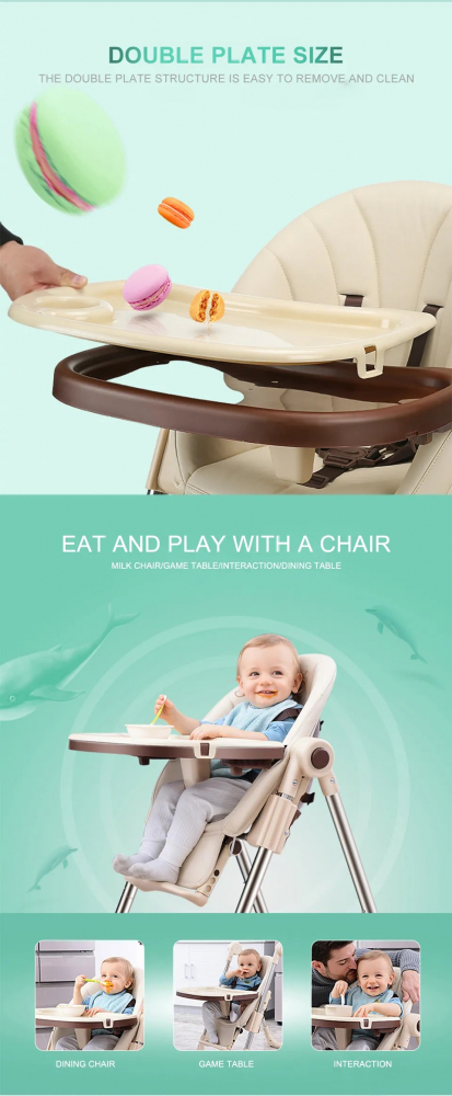 Scaun Masa Little Mom 2in1 Albastru, Pliabil - imagine 7