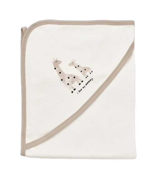 Paturica Bumbac Organic Girafa Ecru 85x85 Babycosy - imagine 5