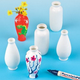 Set 6 Minivaze Portelan Baker Ross de Decorat DIY - imagine 2