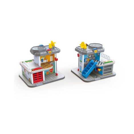 Hape Set Tren + Urgențe 55 piese - Jucarie Lemn - imagine 3