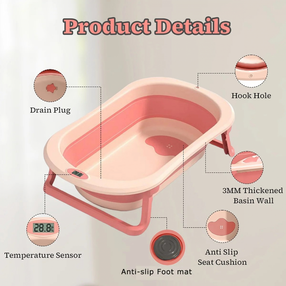 Set Cadita Little Mom Dino Pink cu Termometru - imagine 5