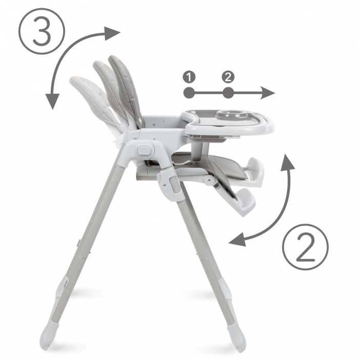 Scaun de masa Kidwell Beno Gray, multifuncțional - imagine 3