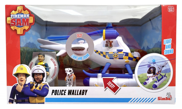 Pompierul Sam Elicopter Politie Wallaby Simba