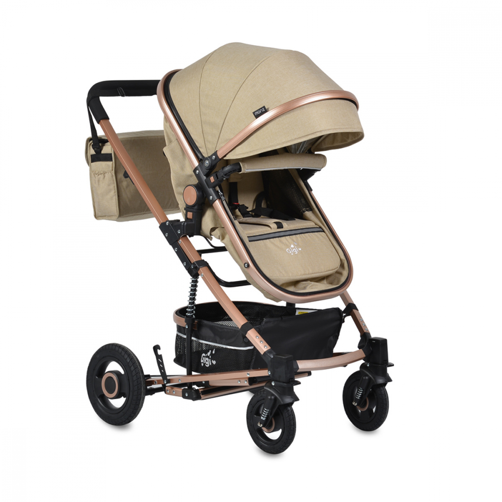 Carucior 2 in 1 Transformabil Moni Gigi, Beige - imagine 3