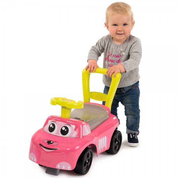 Smoby Auto Pink Ride-On cu spațiu depozitare