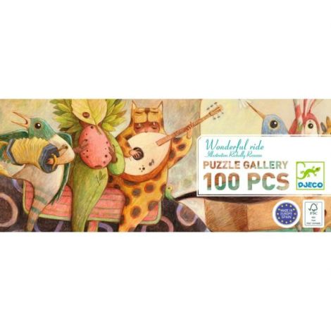 Puzzle Djeco La plimbare 100 piese, format galerie - imagine 5