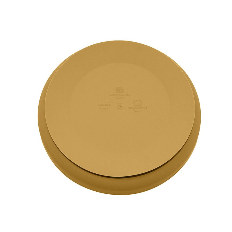 Farfurie Silicon Petite&Mars cu Ventuza Ocru