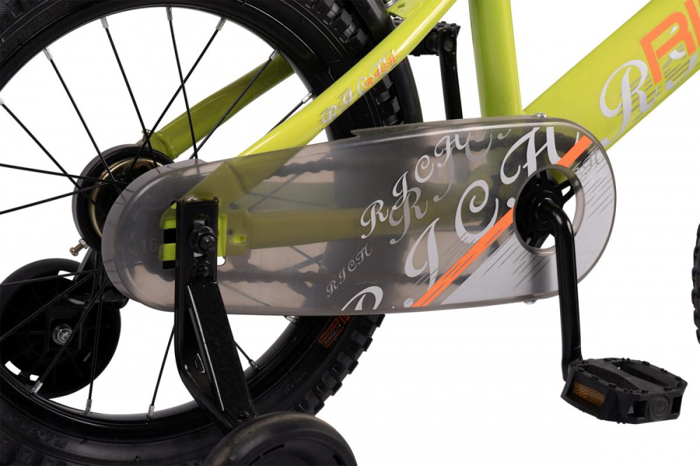 Bicicleta Rich 16" Copii 4-6 Ani Verde/Portocaliu - imagine 5