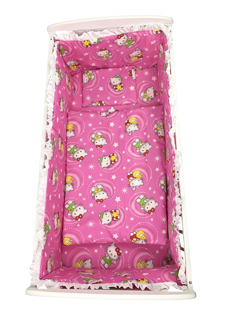 Lenjerie Patut Hello Kitty Roz, 5 Piese, Croitoria Noastra - imagine 2