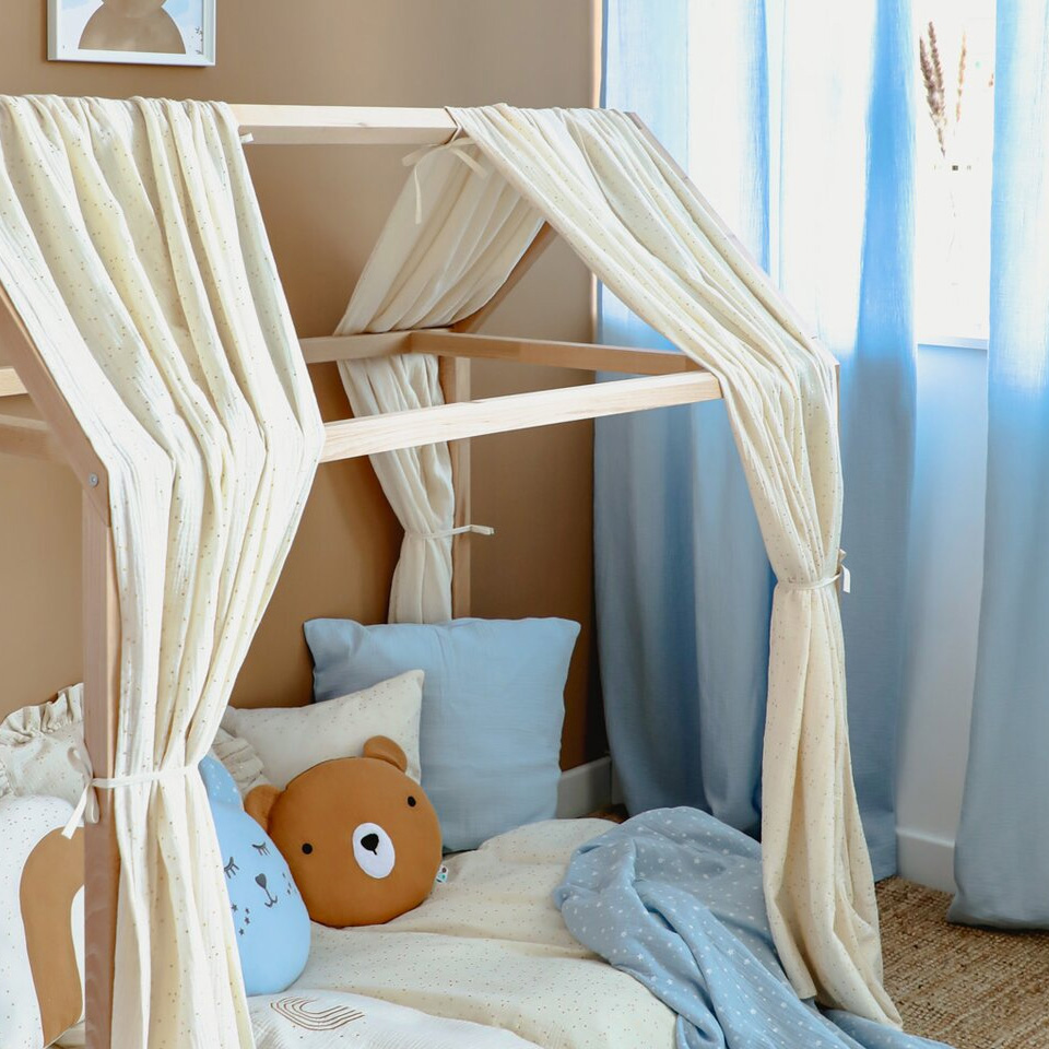 Draperii Little Amy muselină organică - 2 buc
