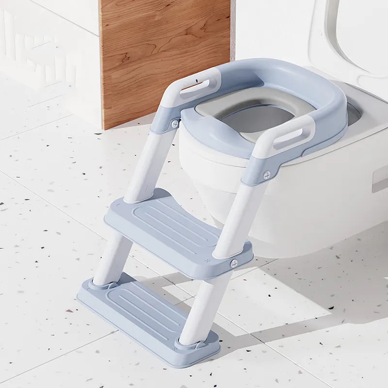 Reductor Toaleta Little Mom Blue cu Scară Pliabilă