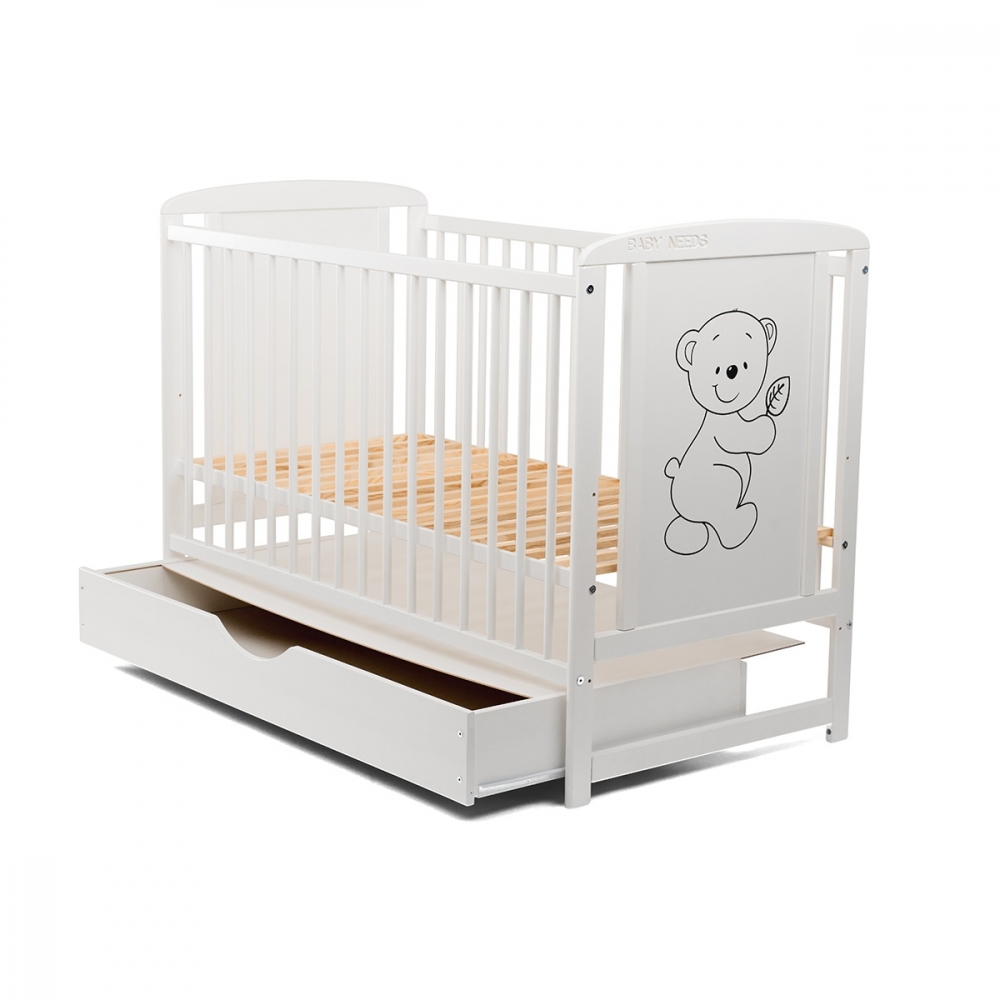 Patut Timmi Babyneeds 120x60 Alb cu Sertar - imagine 3