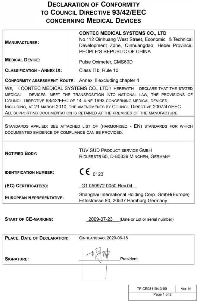 Pulsoximetru Contec CMS60D Profesional - imagine 6