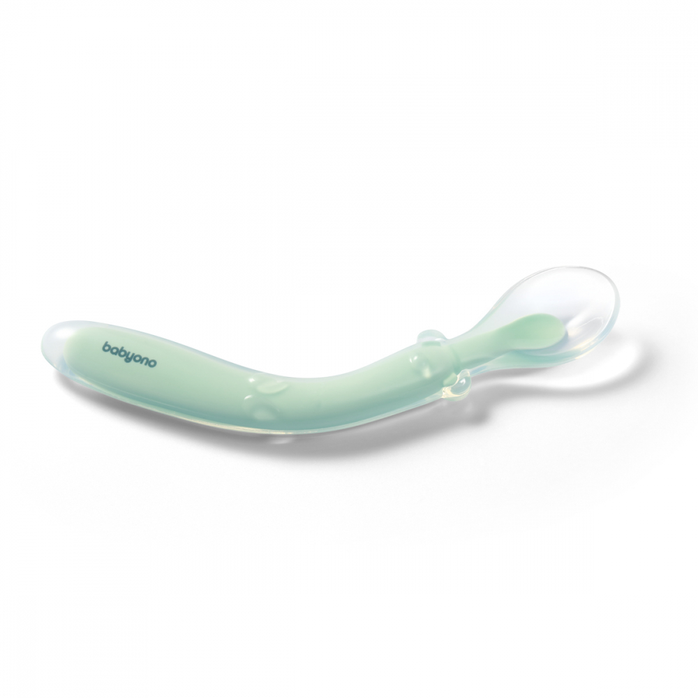Linguriță Flexibilă Babyono Silicon, Menta - imagine 2