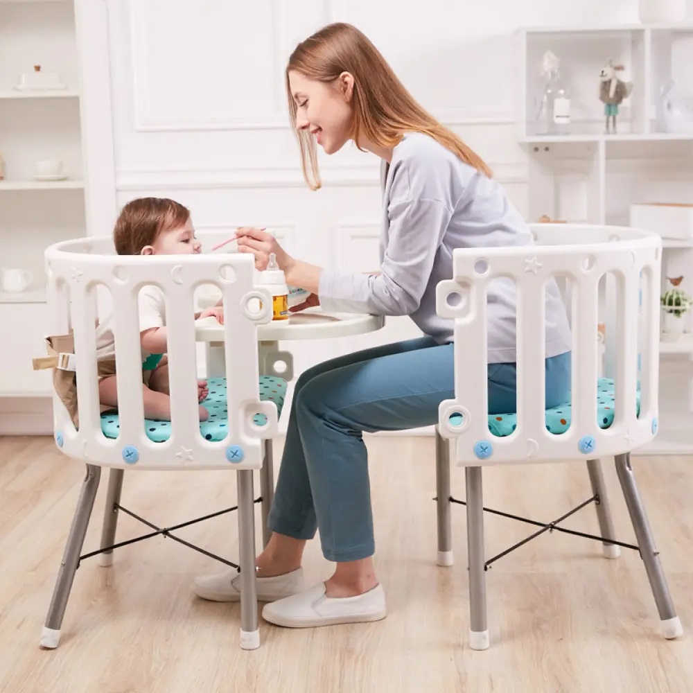 Pătuț 3 în 1 Little Mom Blue - Multifuncțional - imagine 3