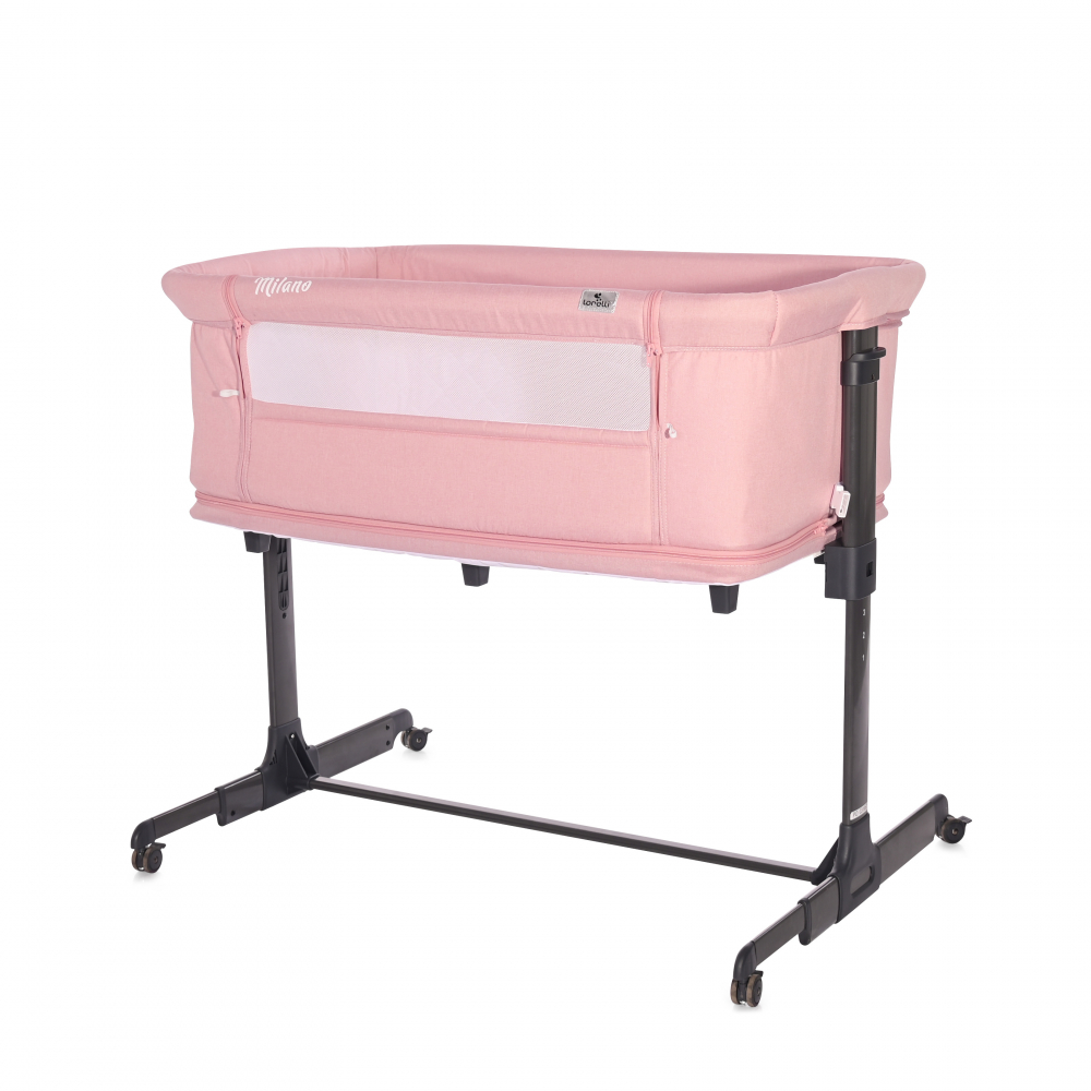 Patut Co-Sleeper Lorelli Milano Pink, Pliabil - imagine 2