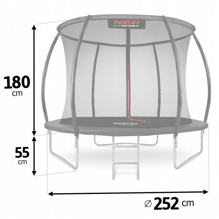 Trambulina Neo-Sport 252 cm cu Plasa Interioară