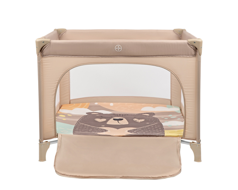 Tarc Kikkaboo Enjoy Beige Bear, pliere compactă și saltea - imagine 4