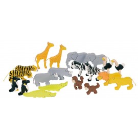 Set 20 Animale Africa Lemn Goki